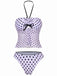 Rosa 1950er Halter Polka Punkte Bogen Tankini Set