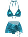 1970er Solide Halter Metallisch Bikini Set