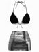 1970er Solide Halter Metallisch Bikini Set