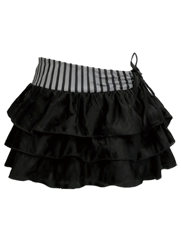 [Vorverkauf] 2PCS Grau 1960er Streifen Bikini Set & Gestuft Cover-Up