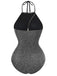 1940er Glitzer Halter Cutout Bogen Einteiliger Badeanzug