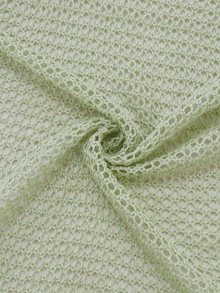 2PCS 1960er Häkel Langarm Strand Cover-Up Set