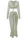 2PCS 1960er Häkel Langarm Strand Cover-Up Set
