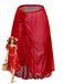 Rot 1960er 3D Blumen Netz Asymmetrisch Cover-Up