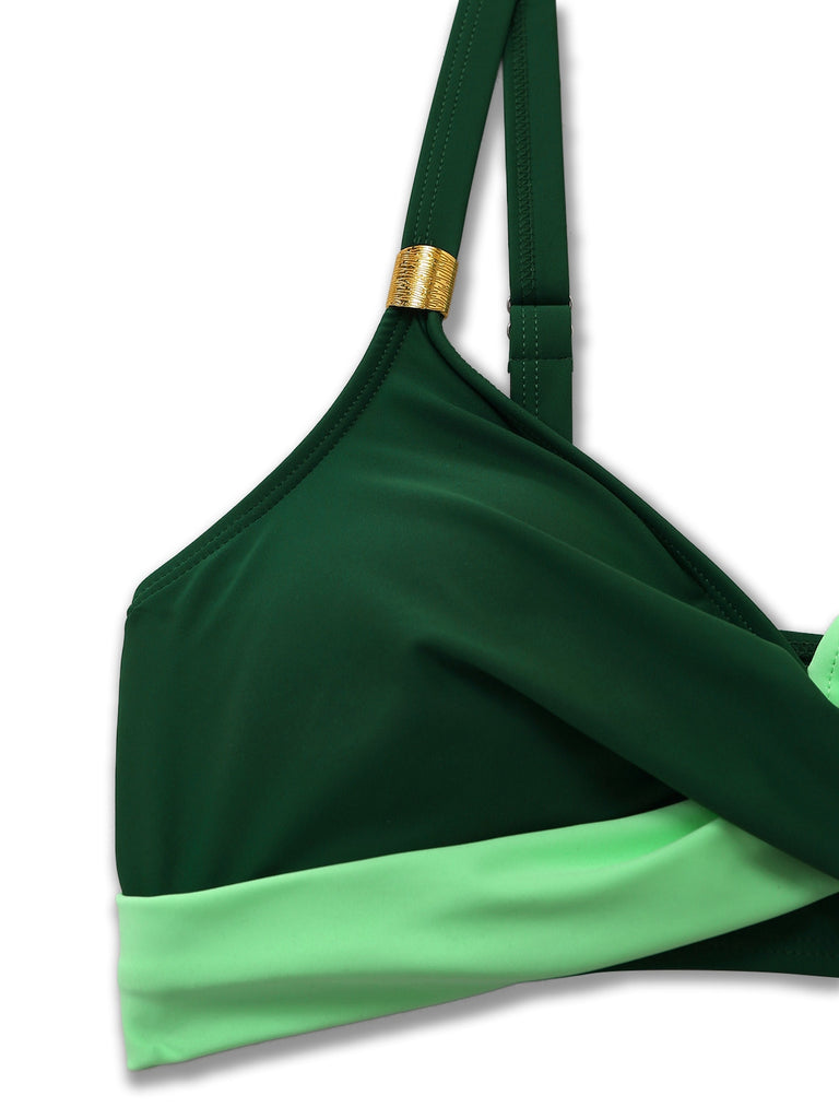 [Vorverkauf] 1950er Kreuzrücken Gerafft Netz Bikini Set