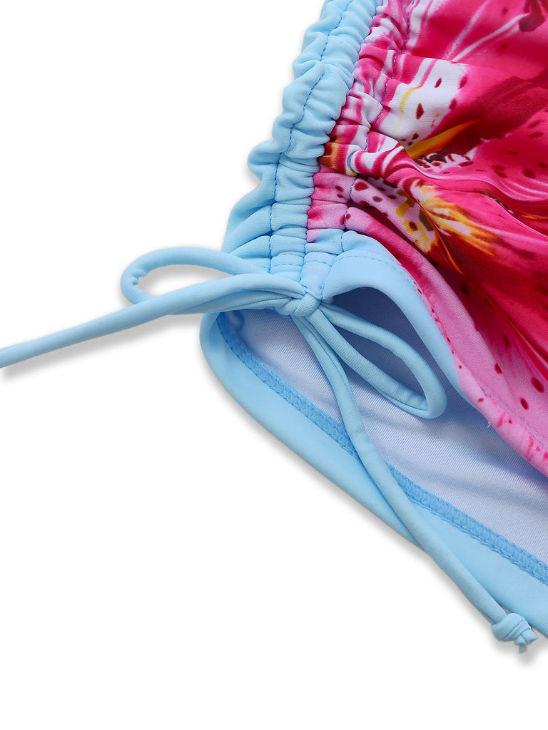 [Vorverkauf] 1950er Blumen Schnürung Tankini Set