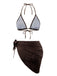 70er Badeanzug & Cover-Up mit 3D-Kamelie und Folien-Print
