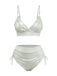 1970er Hochtailliert Metallic Schimmer Bikini Set