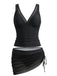 60er Tankini-Set & Cover-Up mit Mesh und Raffungen
