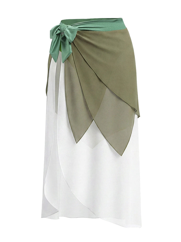 70er Bikini-Set & Cover-Up mit Triangle und Chiffon