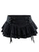Schwarz 1950er Neckholder Schnürung Bikini Set & Gestuft Cover Up