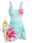 [Vorverkauf] 1940er Blumen Riemchen Rundausschnitt Schnür Netz Schwimmkleid