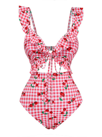 Roter Neckholder-Badeanzug aus den 1950er Jahren 2
