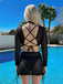 60er Bikini-Set & Cover-Up mit Langarm und Häkelarbeit