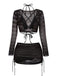 60er Bikini-Set & Cover-Up mit Langarm und Häkelarbeit