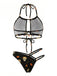 Schwarzes 80er Gothic Bikini-Set mit Totenkopf