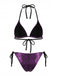 Lila 80er Bikini-Set mit Neckholder und Print