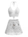 2PCS 1980er Uni Häkel Cover Up Set