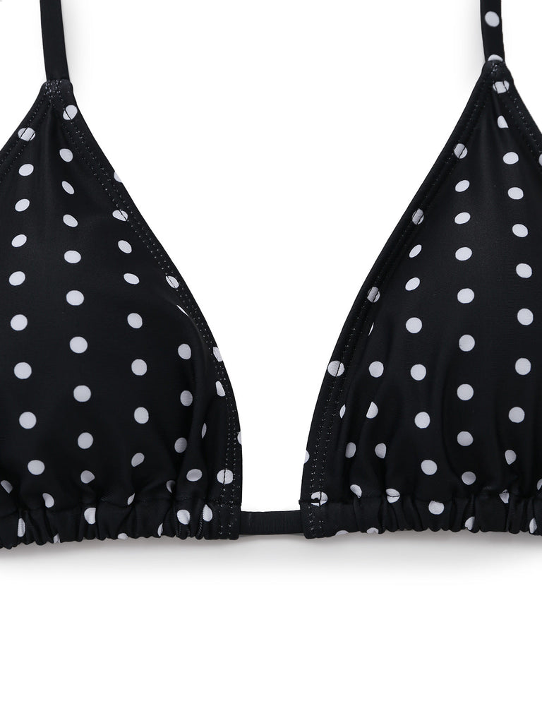 Schwarzes Tankini-Set im Stil der 1950er Jahre mit Raffungen, 3-teilig