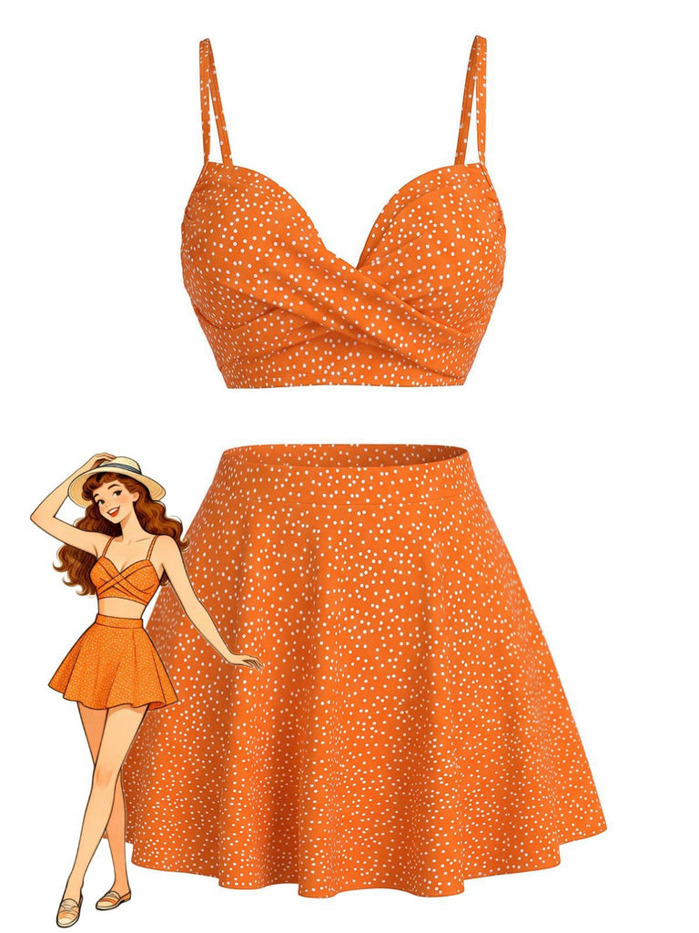 Weinrot 1950er Polka Dot Hohe Taille Bikini Set & Cover-Up