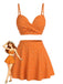 Weinrot 1950er Polka Dot Hohe Taille Bikini Set & Cover-Up