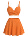 Weinrot 1950er Polka Dot Hohe Taille Bikini Set & Cover-Up