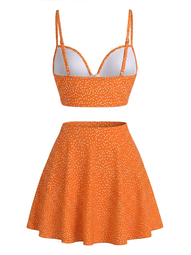 Weinrot 1950er Polka Dot Hohe Taille Bikini Set & Cover-Up