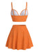 Weinrot 1950er Polka Dot Hohe Taille Bikini Set & Cover-Up