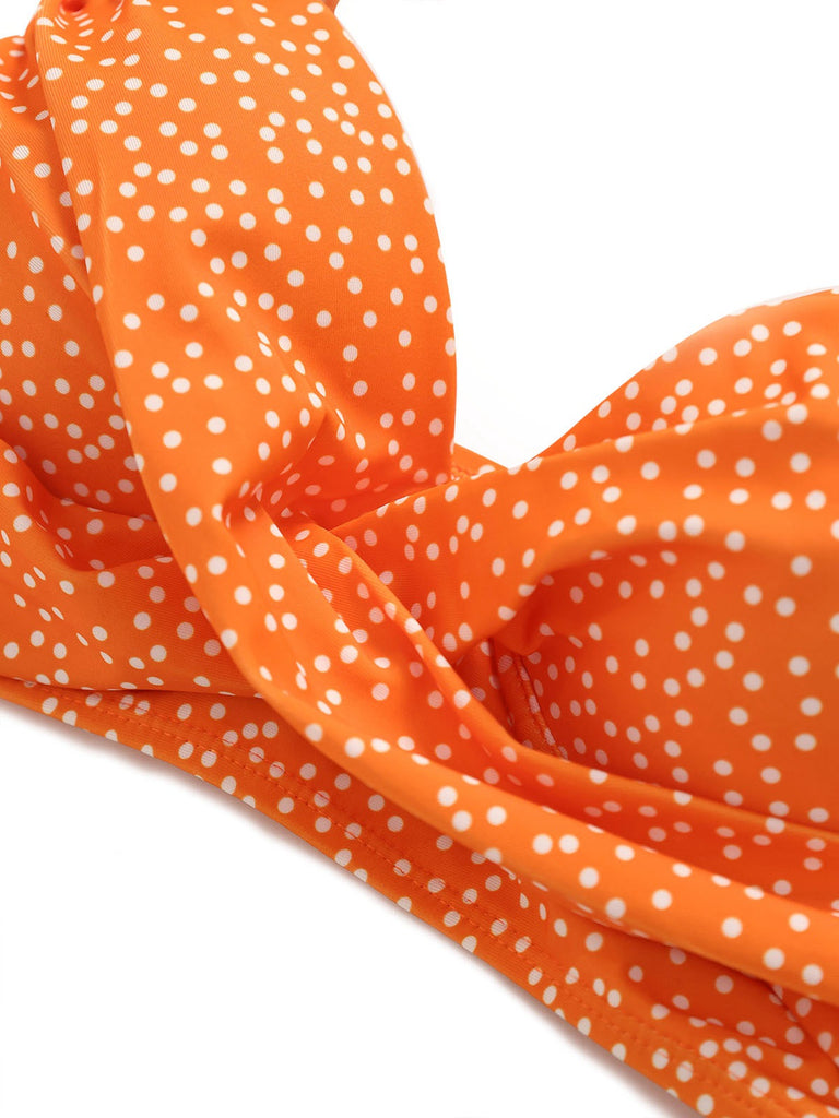 Weinrot 1950er Polka Dot Hohe Taille Bikini Set & Cover-Up