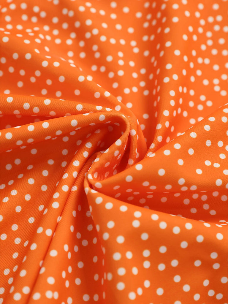 Weinrot 1950er Polka Dot Hohe Taille Bikini Set & Cover-Up