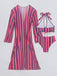 60er Bikini-Set & Shorts & Cover-Up mit Schnürung und Streifen