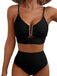50er Tankini-Set mit U-Ausschnitt, Metall-Detail und hoher Taille