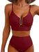50er Tankini-Set mit U-Ausschnitt, Metall-Detail und hoher Taille