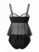 50er Netz-Tankini-Set mit Schleife und Hohe Taille