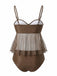 50er Netz-Tankini-Set mit Schleife und Hohe Taille