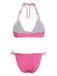 Rosa 50er Bikini-Set mit Neckholder und Gingham