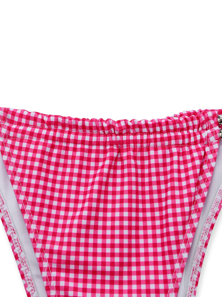 Rosa 50er Bikini-Set mit Neckholder und Gingham