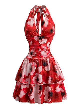 80er Minikleid mit Neckholder und offenem Rücken