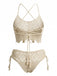 70er Bikini-Set mit Häkelarbeit und Quaste