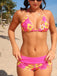 80er Bikini-Set mit Neckholder und Blumen