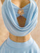 [Vorverkauf] Hellblaues 80er Top & Rock Set mit Neckholder und offenem Rücken