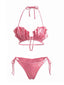 80er Neckholder-Bikini-Set in Metallic-Optik mit Muschel-Cups