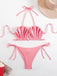80er Bikini-Set & Shorts mit Neckholder und Metallic