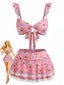 40er Bikini-Set mit Streublumen und Rüschenträgern