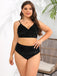 [Übergröße] 50er Bikini-Set mit Samt und Leoparden-Print