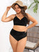 [Übergröße] 50er Bikini-Set mit Samt und Leoparden-Print