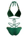 80er Bikini-Set & Shorts mit Neckholder und Hohe Taille