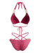 80er Bikini-Set & Shorts mit Neckholder und Hohe Taille
