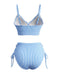 80er Bikini-Set mit Neckholder und Rüschen