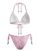 80er Bikini-Set & Shorts mit Neckholder und Schnürung